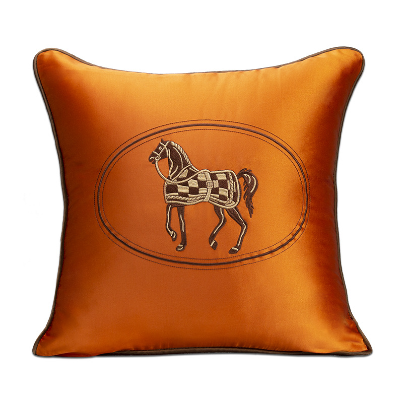Luxury Pillow Case Embroidered square waist pillow living room bedside cushion pillow, Square Soft thick chenille Throw Bedside Back Pillow R250813