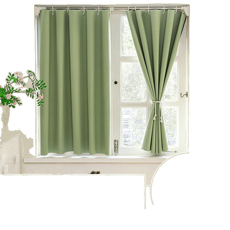 YL-36985 sunshade cloth new small block full color curtain rental room free punch telescopic rod blackout curtain bedroom