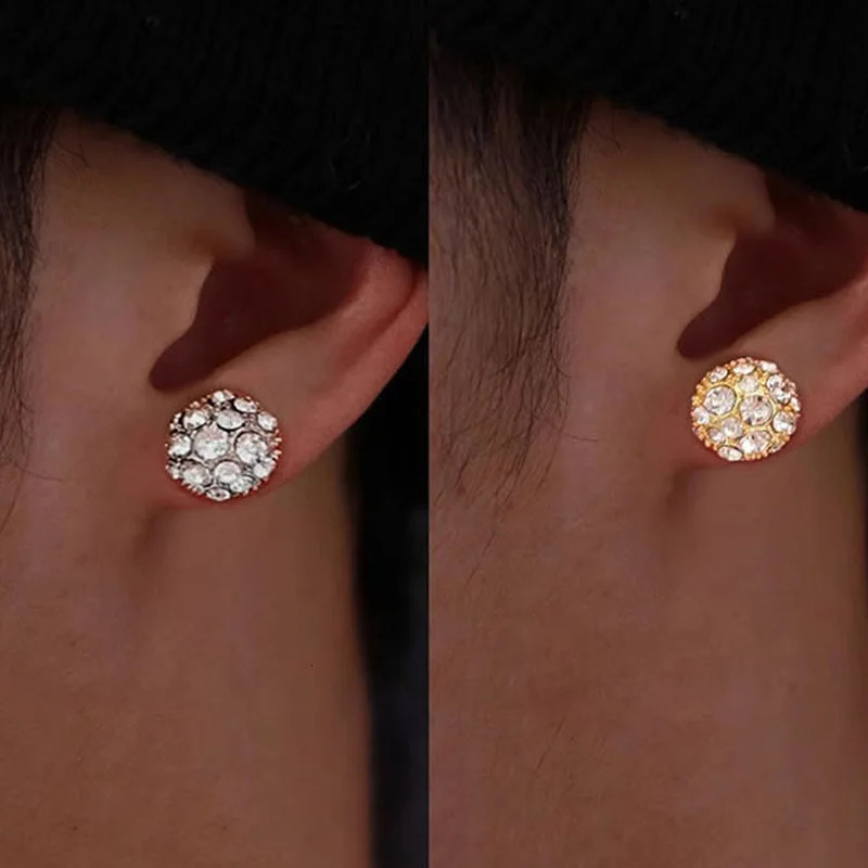 Vintage Shiny Ball Magnetic Clip-On Earrings No Piercing Edgy Punk Gothic Jewelry Unisex Gift for Men Women Party Accessories 250812