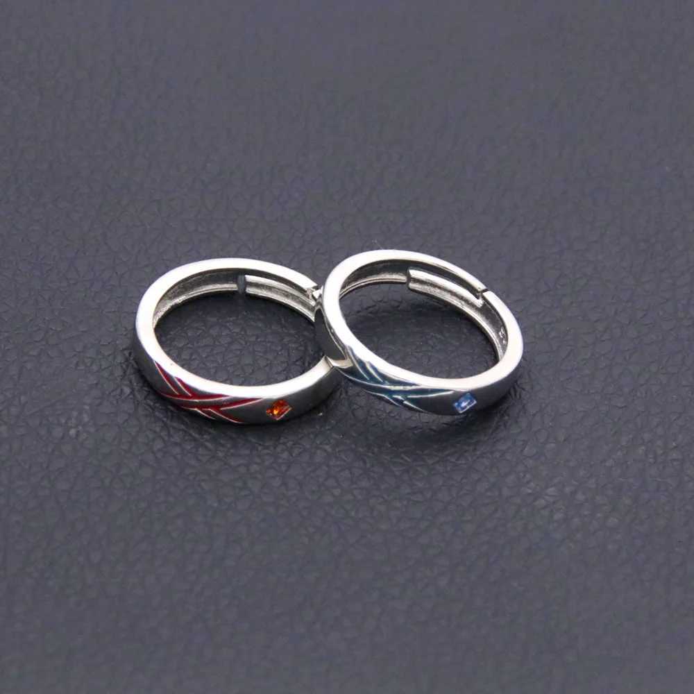 02 Zero Two Metal Adjustable Rings Jewelry Prop Accessories Gift Anime DARLING in the FRANXX Cosplay Ring Set W250812