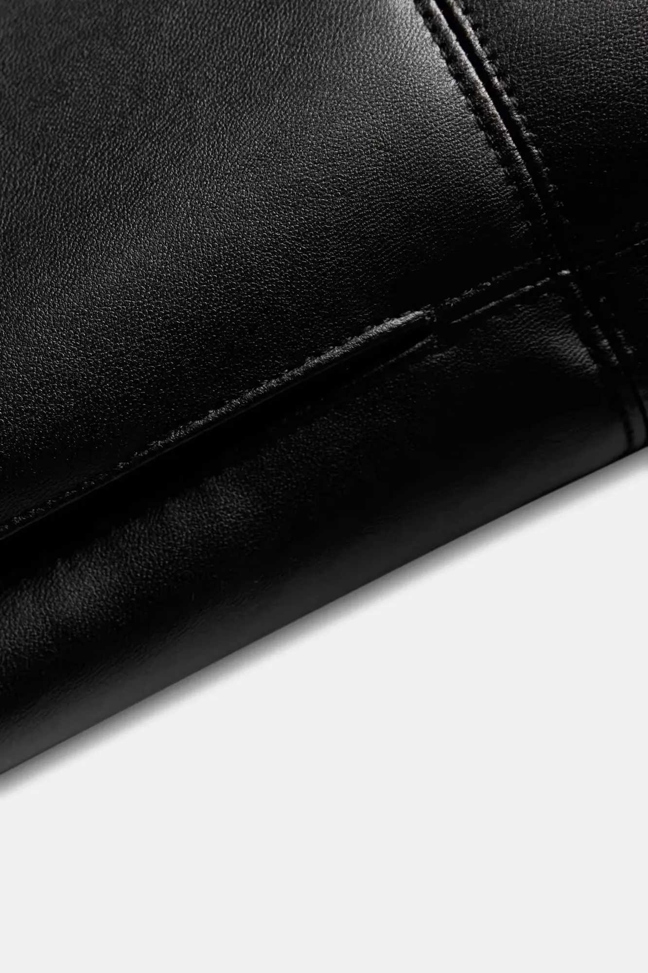 RARF Womens 2025 Winter New Womens Faux Leather Double-Breasted Long-Sleeved Lapel Contrasting Color Fleece Double-Sided Coat Z250813