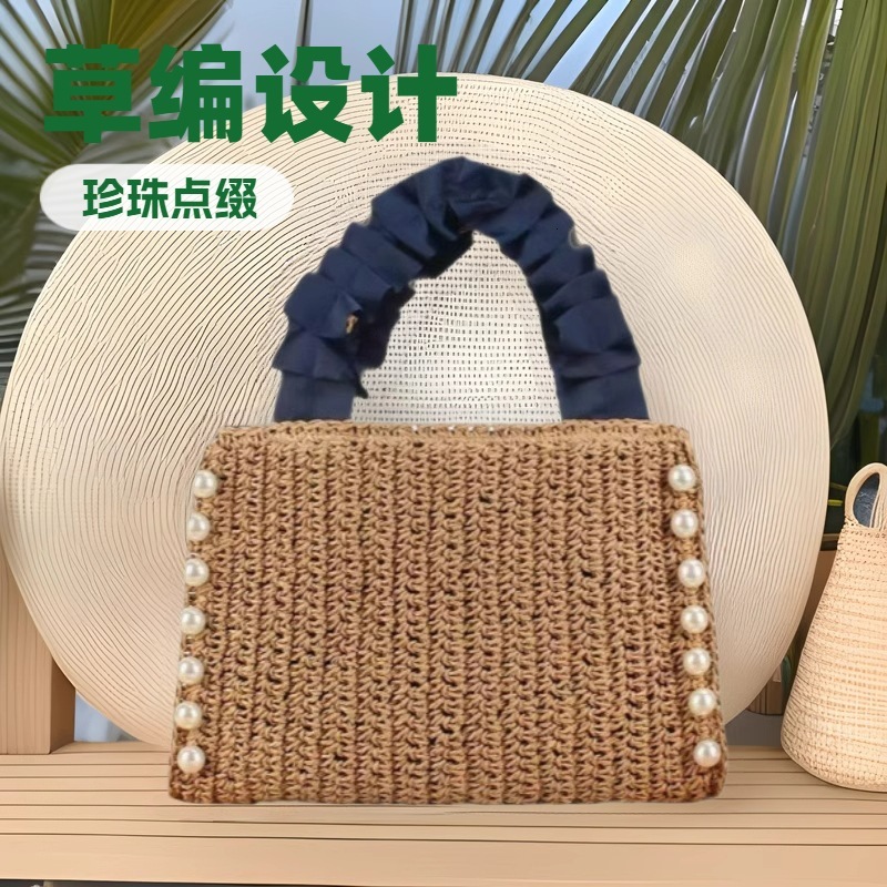 2025 New Women's Straw Woven Handbag Resort Beach Bag