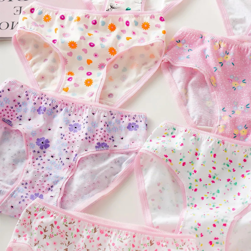 3612Pcs Multipack Baby Girls Briefs Cotton Panties Kids Floral Underwears Children Short Underpants For 210 Years 250812