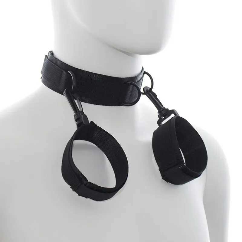 Bondage Hand Cuffs Sex Belt for Couples Sex Bondage Set Erotic Toys Handcuffs Neck Collar Wrist Restraints Adult Games Sex Toys XJ250813