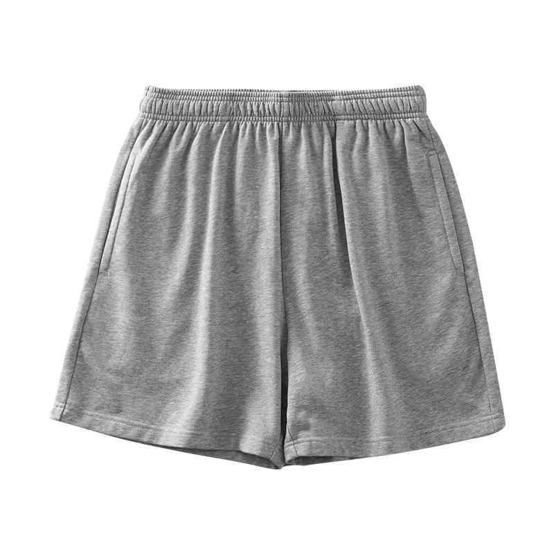 Reclaimed desert windproof wool caped short pants for men, summer loose straight-fit sports sweatpants with elastic waist, loose-fitting casual five-p