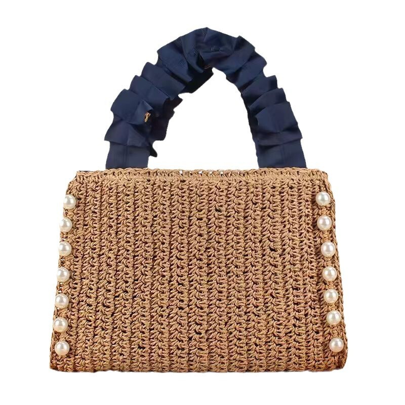 2025 New Women's Straw Woven Handbag Resort Beach Bag