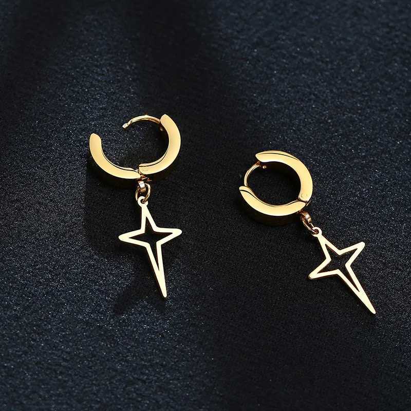 Star HoopStainless Steel Star Earring Polaris Dangle Hoop Earring Stars Charm Earrings For Men Women Jewelry Y250812