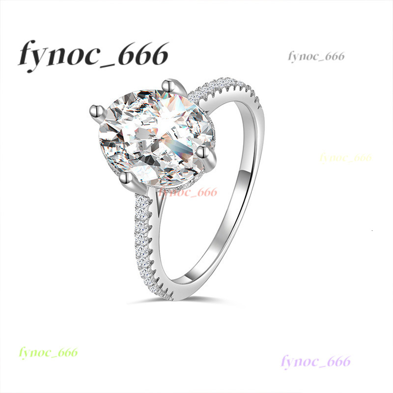 Fine Luxury Engagement Ring White Gold Plated 925 Sterling Silver 3CT Oval Shape VVS D Moissanite Wedding Ring Jewelry for Women
