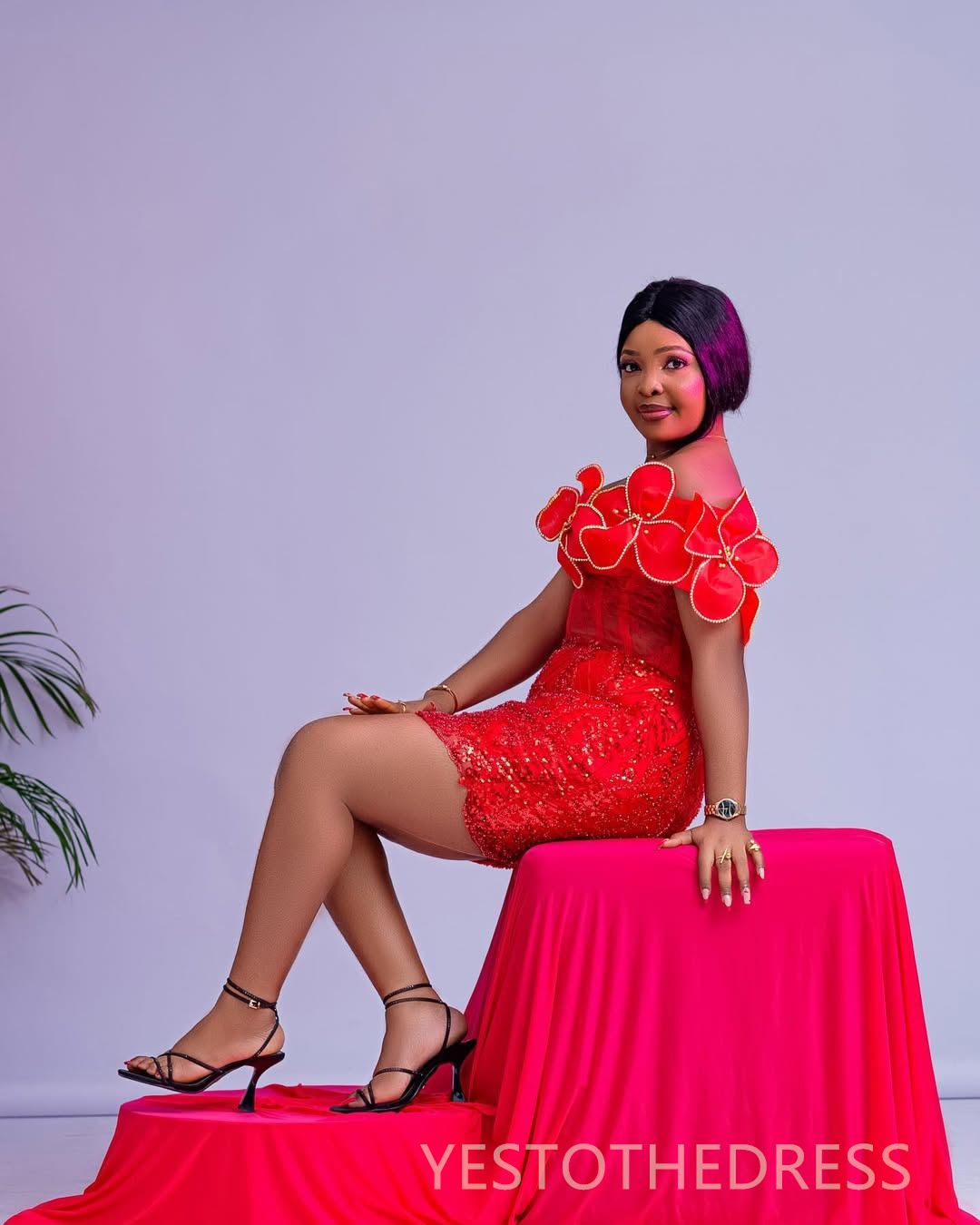 2025 Aso Ebi Red Cocktail Dresses For Women Short Mini Dress One Shoulder Appliqued Illusion Sheath Lace Homecoming Dresses Mini Gown For Nigeria Blac