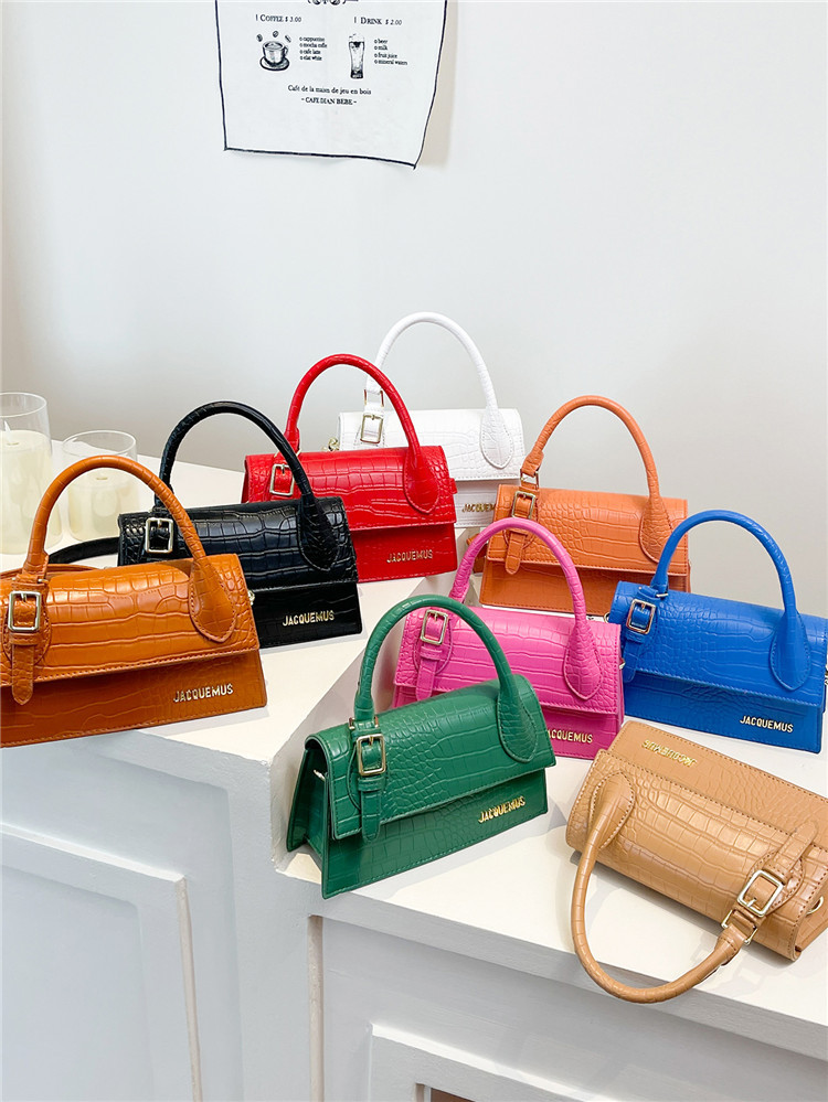 Designer European and American Trendy Letter Handheld Small Square Bag 2025 New Versatile Crocodile Pattern Shoulder Bag Casual Bag free shipping