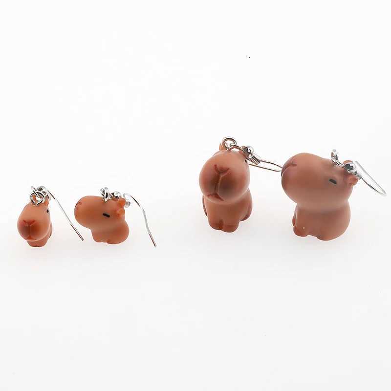 Resin Cute 3D Capybara Animal Drop Earrings For Women Friend Gift Cartoon Trendy Kawaii Simulation Doll Pendant Earring Jewelry Y250812