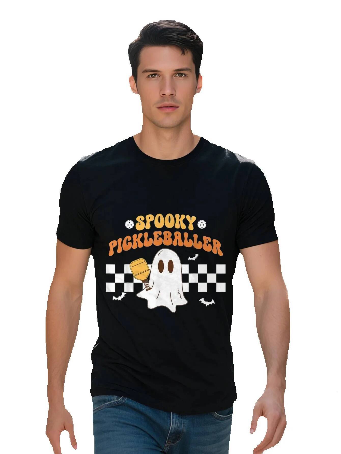 Men s Pickleball T Shirt Cotton Crew Neck Short Sleeve Tee All Season Knit Fabric with Digital Heat Transfer 55a9d