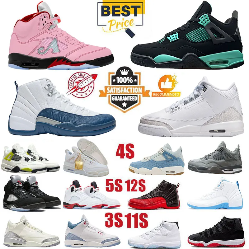 Basketball Shoes Basketball Shoes 4s Wolf Grey Worn Blue Fire Red Deep 5s Arctic Pink Black Metallic Reimagined 3s Pure Money Cobalt Bliss 12s French Blue Men Women Sne