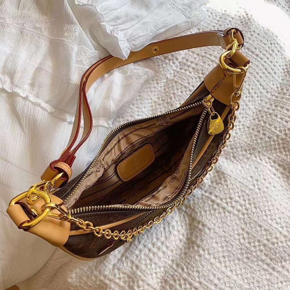 Fanghua Light Old Flower Chain Underarm Casual Pea 2024 New Crossbody Women's Single Shoulder Crescent Bag dh2665016