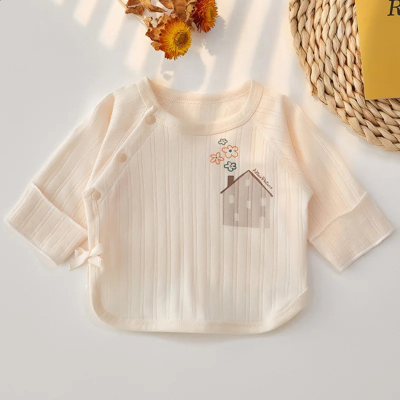Summer born Baby Clothes Breathable Cotton HalfBack Shirt for 03 Months Infant Outfit 250812