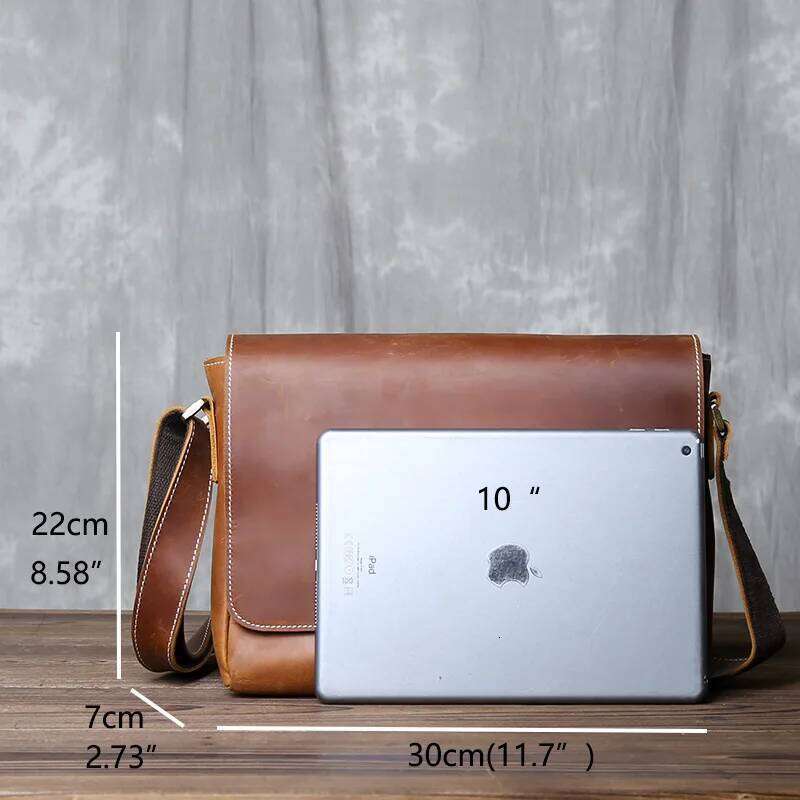 Retro Men's Genuine Leather One-shoulder Head Layer Cowhide Cross Style Large Capacity Casual Messenger Bag