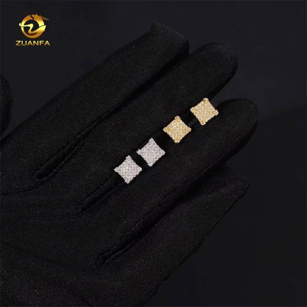 Premium Jewelry High-Quality Designer 18K Gold Plated Iced 925 Sterling Silver Jewelry Earrings