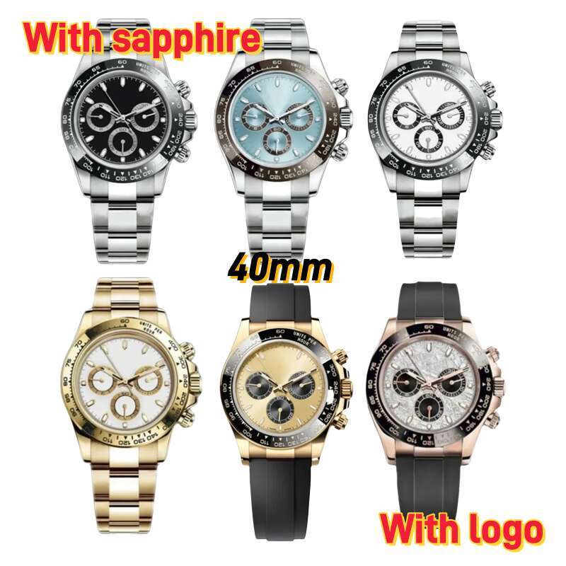 Mens watch daytons automatic movement designer watches 40MM Stainless steel/Rubber Wristwatches with sapphire glass box reloj orologio montre luminous