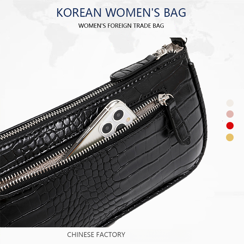 designer bag French Fashion Underarm Bag for Women 2025 Luxury bag New High-End Crocodile Pattern Baguette Bag Retro Large Capacity Handbag