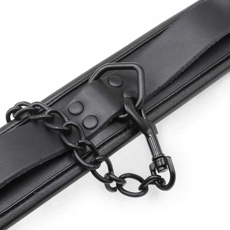 Black Genuine Leather Bdsm Bondage Set 3pcs Restraints Collars Ankle Cuffs Handcuffs For Sex Bondage Set Sex Toys For Adults XJ250813
