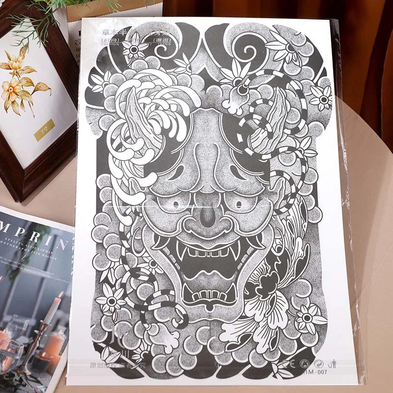 Japanese Style FullBack Demon LongLasting Waterproof 12 Weeks Temporary Tattoo Realistic Semianent 250809