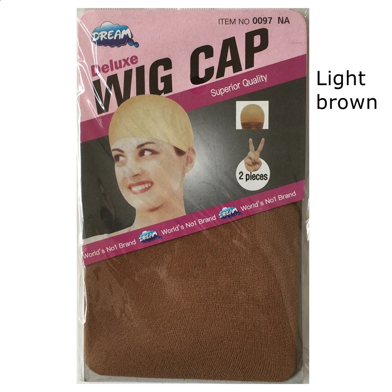 20 pieces 10 packs Wig Cap Wig Nets Stretch Mesh Snood Hair Net Dark Beige Wig Caps 250812