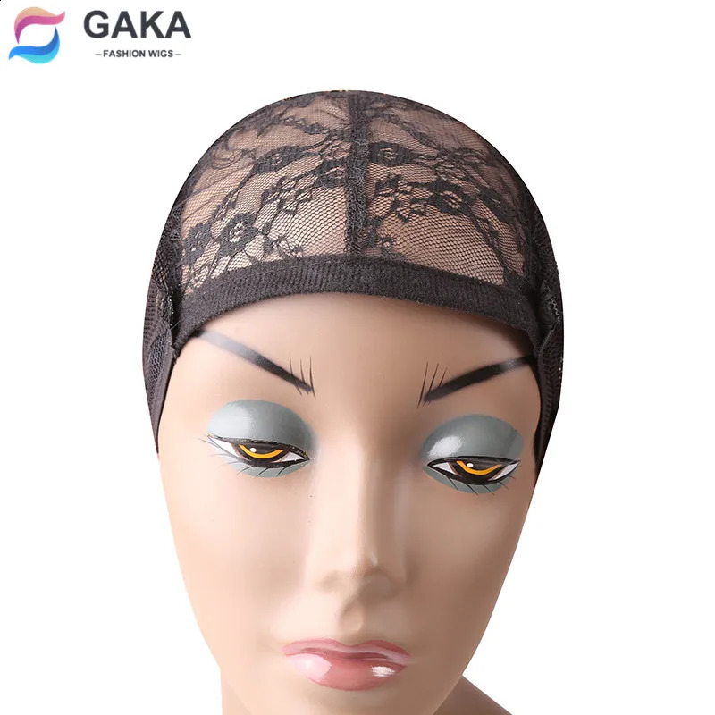 GAKA Black 10pcs Hairnet for Making Wigs with Adjustable Strap on the Back Weaving Cap Glueless Wig Caps Hair Net Factory Sale 250812