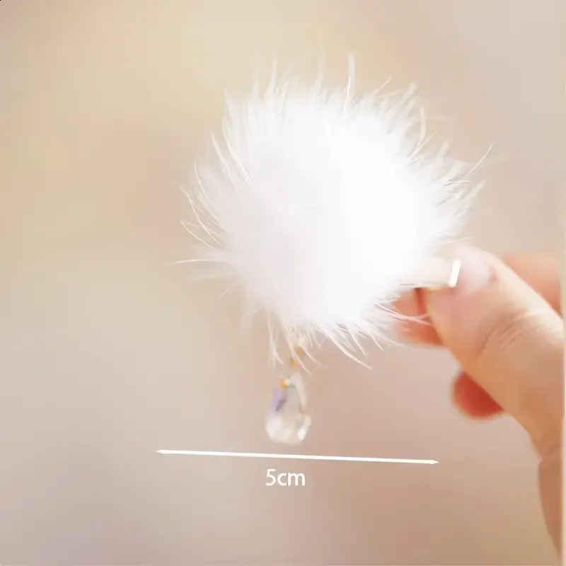 Plush Ball Hairpin Mink Teardrop Pendant Soft and Fluffy Hair Accessories for Children and Women 250812