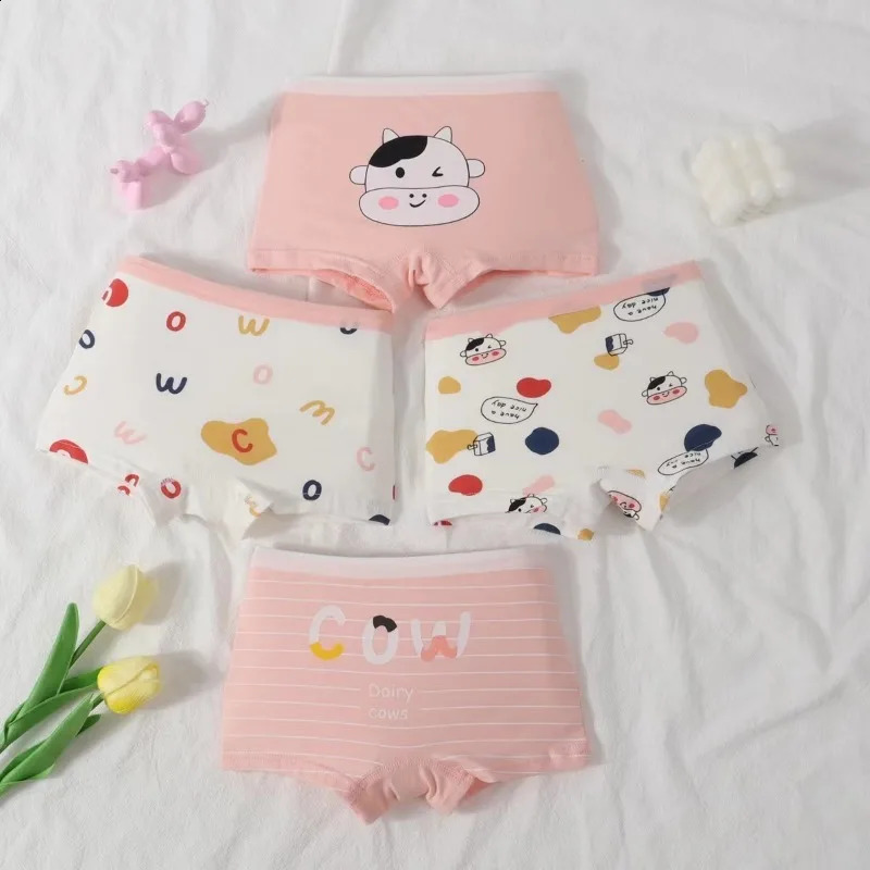 Childrens Cotton Panties Girls Baby Flat Pants Small Middle and Large Children Underwear Boxer Shorts 250812