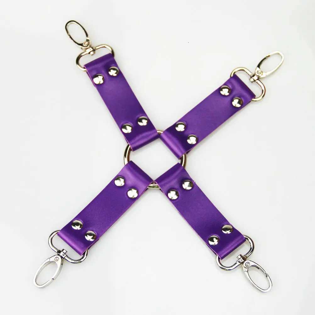 Sex Toys Leather Cross Buckle Tied Shackles Sex Products Handcuffs Leg Irons BDSM Sex Toys for Couples Handcuffs Hogtie XJ250813