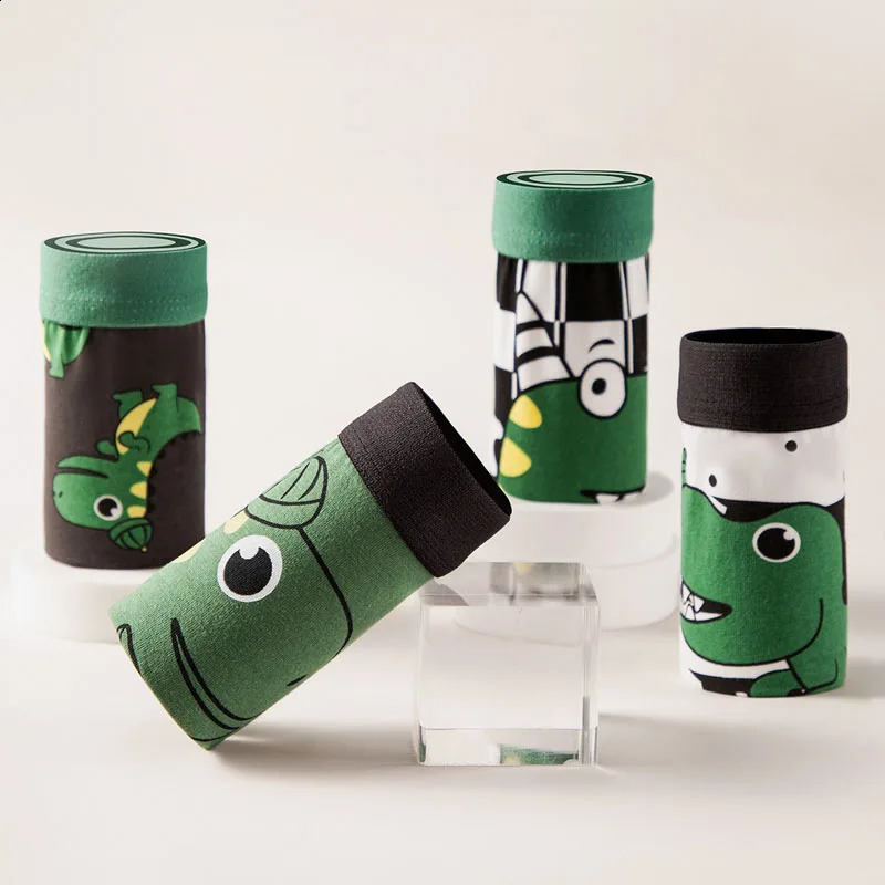 4PcsPack Tween Boy Boxer Briefs Cotton Soft Breathable Children Underwear Cool Dinosaur Kids Knickers Boxers Size 314Years 250812