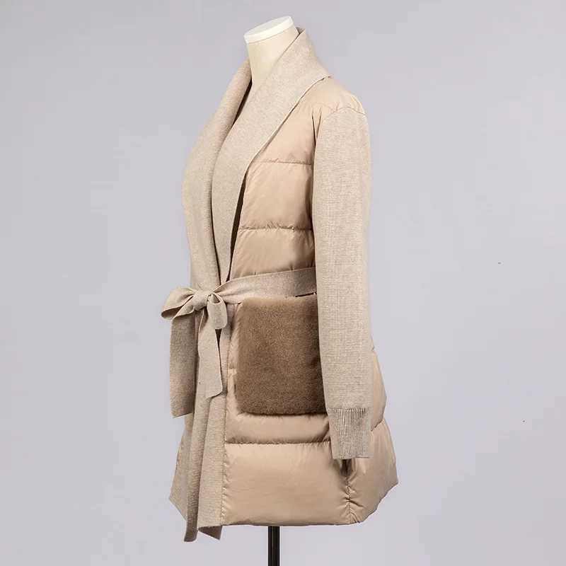 59 Sashes Spliced Sleeves 90% White Duck Down Womens Down Jacket Womens Down Coats For Winter Womens Down Coats Clothes Z250813