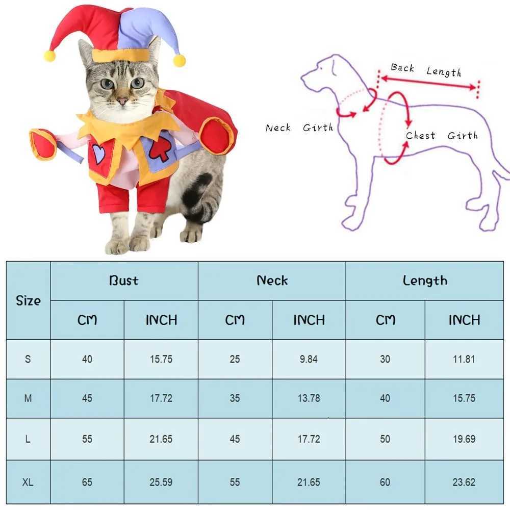 New Clown Joker Dog Cat Costumes Christmas Novelty Pet Halloween Cosplay Apparel Accessories Dress Hoodie for Puppy Dogs XJ250813