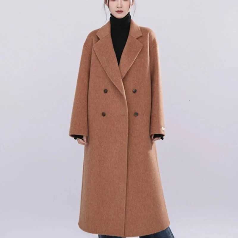 Classic Double-Breasted Laid-Back Women Woolen Coat 2025 New Fashion Autumn Winter Women Mid-Length Loose Women Woolen Coat H365 Z250813