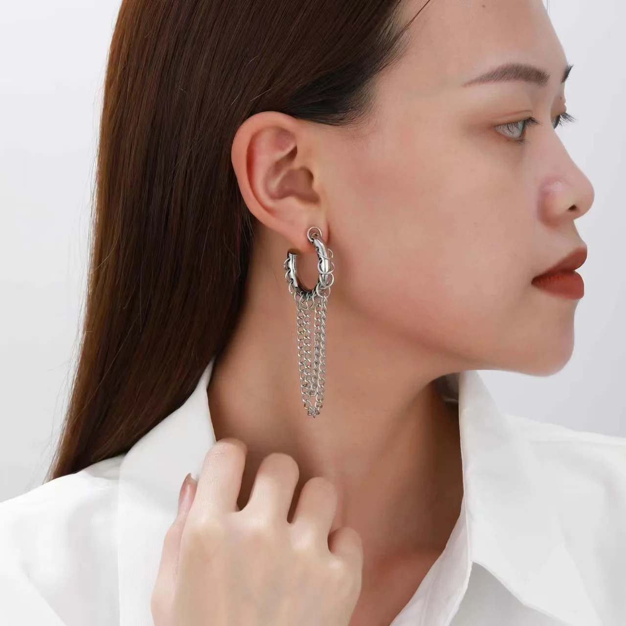 European and American Personality Exaggerated Long Fringe Earrings Suitable for Women To Wear Temperament Accessories 250812