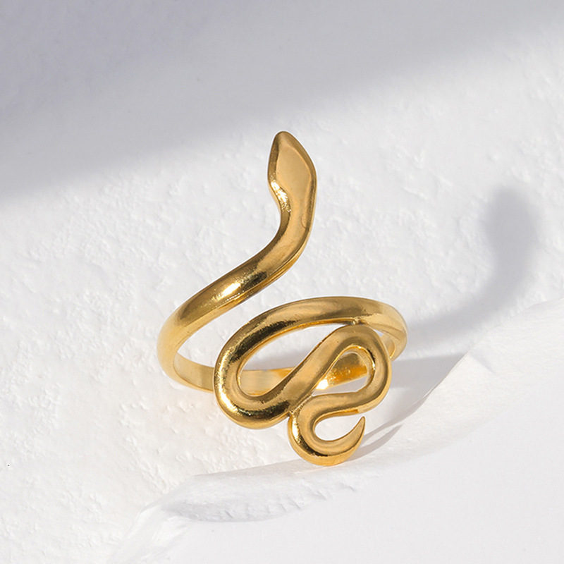 Free shipping designer jewelry Stainless Steel Open Snake Ring for Women Dark Gothic Style Anti-Fade Hot-Selling Niche Design High-End