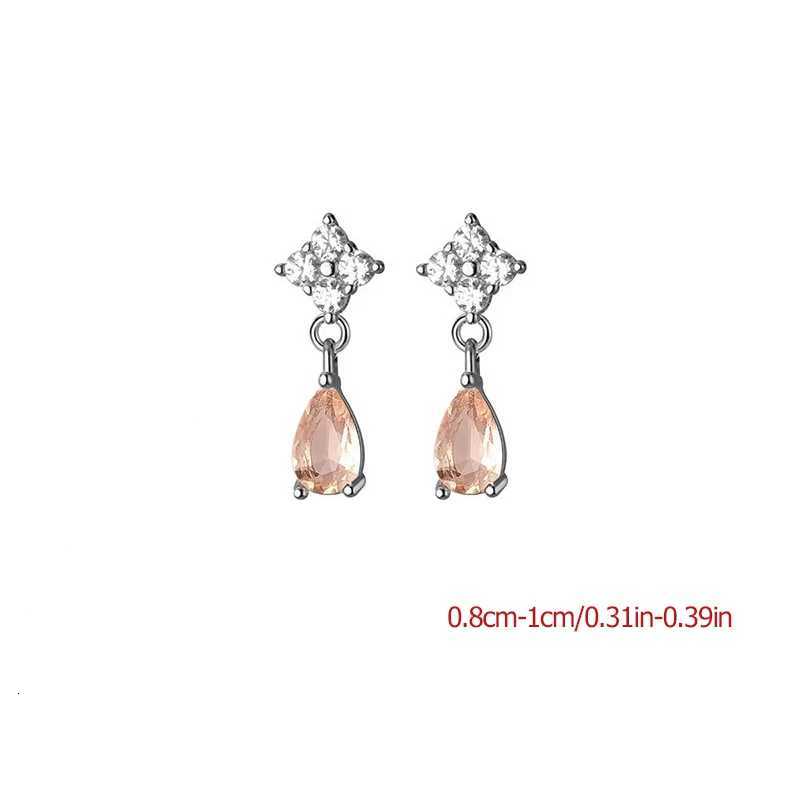 Trendy Inlaid Zircon Crystal Geometric Water Drop Stud Earrings for Women Delicate Elegant Earring Party Jewelry Accessories Y250812
