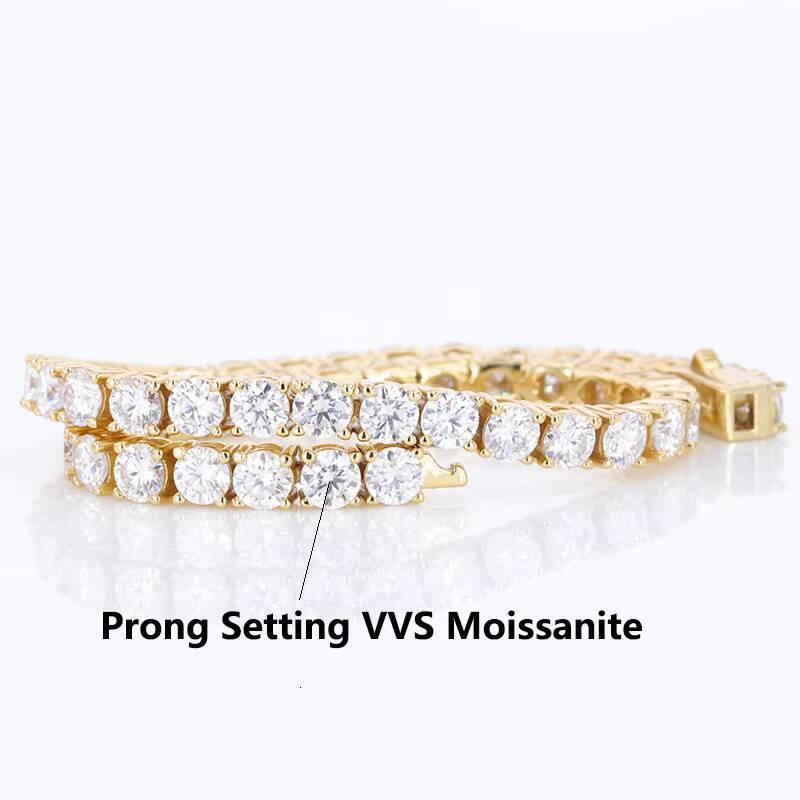 Designer jewelry Sterling Silver S925 D VVS 3mm 4mm 5mm 6mm Tennis Necklace Moissanite Tennis Chain