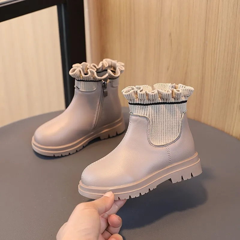 Fashionable and elegant girls zipper boots lightweight nonslip suitable for indoor outdoor campus students aut 250812