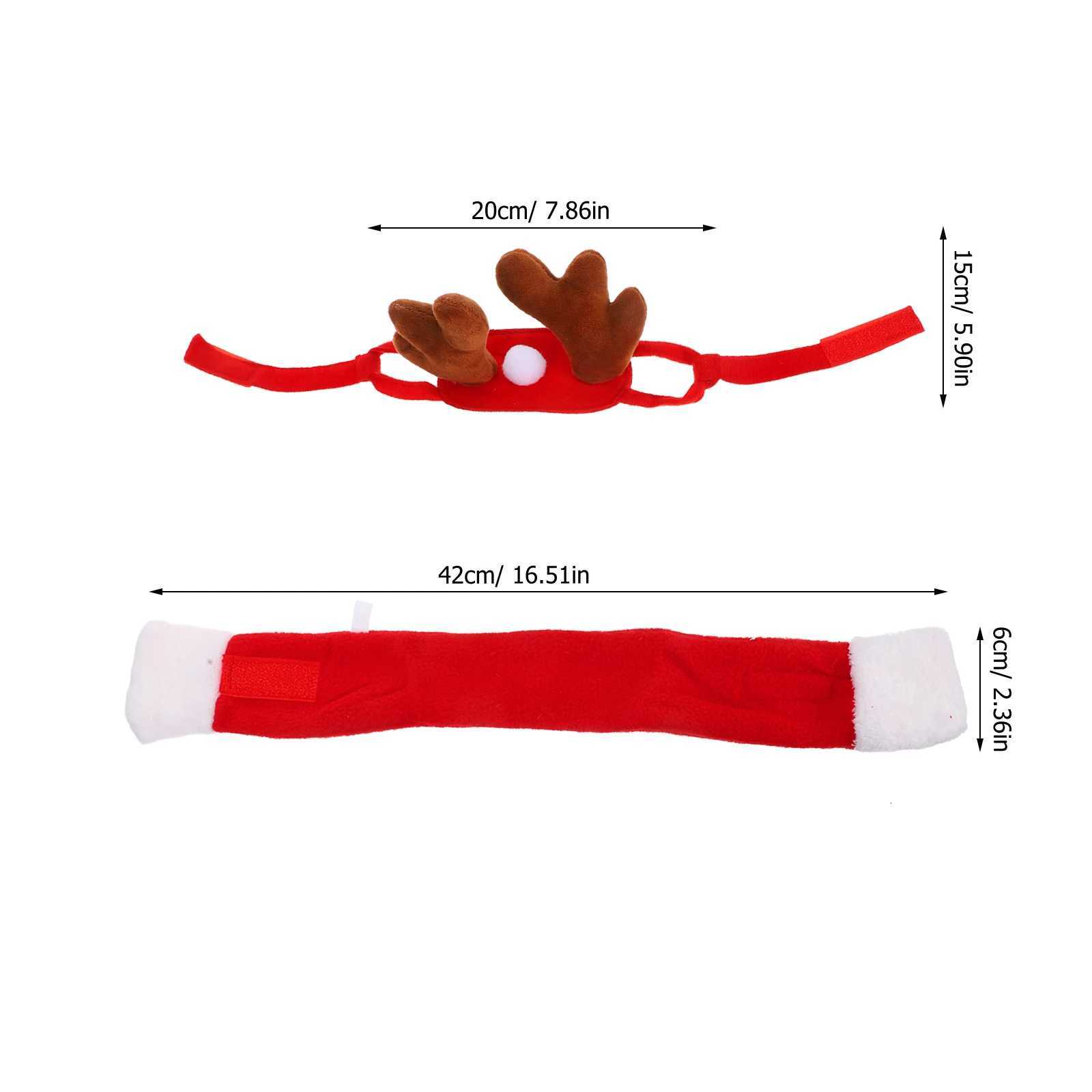 2Set Dog Christmas Outfits Pet Reindeer Elk Antlers Headband and Scarf Set Costumes Accessories for Dogs Cats Christmas PartyXJ250813