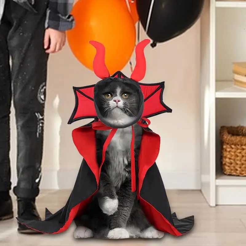 Dog Cloak Cosplay Cat Vampire Cloak and Hat Halloween Costumes for Small Medium Dogs Cats Puppy Wizard Outfit for Pet Cosplay XJ250813