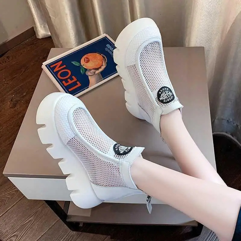 Summer Mesh Boots 2025 Women Hollow out Cool Boots British Breathable Ankle Boots Female Fashion Motorcycle Shoes Sandals 250812