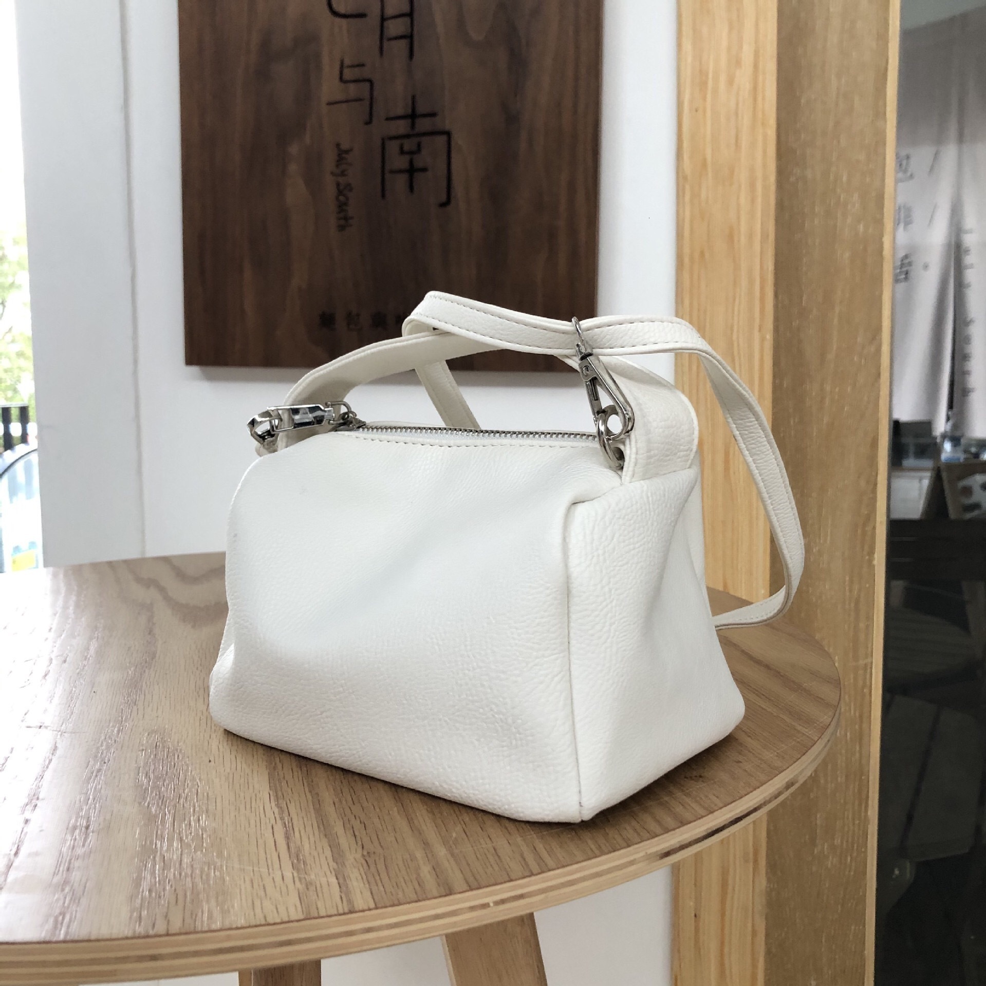 Summer Korean New Versatile 2024 Women's Stylish Solid Color Small Orange Square Lychee Pattern Tofu Bag ddmymarket