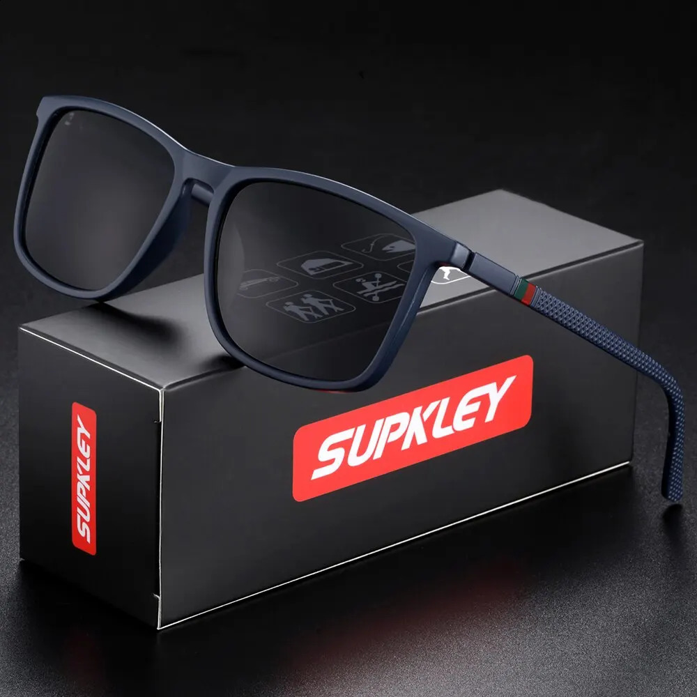 SUPKLEY Sports Sunglasses for Men Polarized Comfortable Wear Square Sun Glasses Male Light Weight Eyewear Accessory with Origina 250804