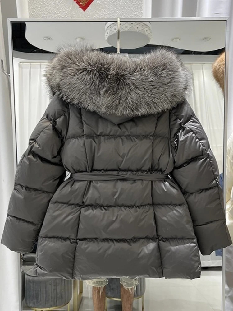 OFTBUY Winter 90% Duck Down Jacket Women Large Natural Silver Fox Fur Hooded Thick Warm Female Parkas Waterproof 250811