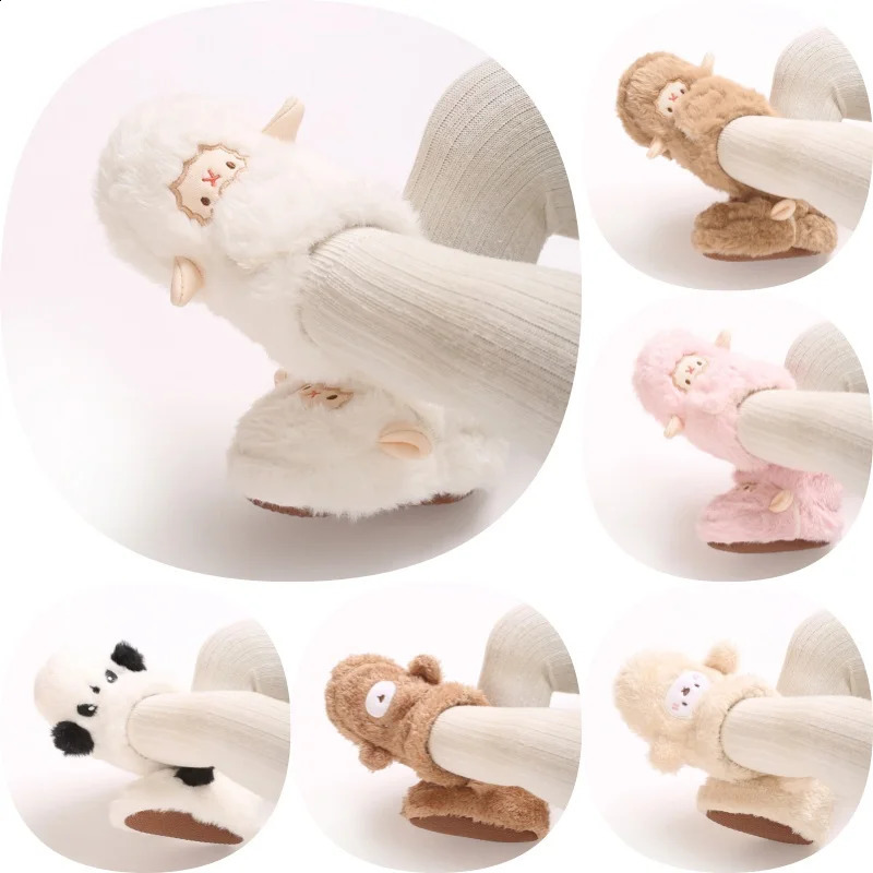 Winter Baby And Girl Warm Plush Boots With Cute Cartoon Comfortable Soft Soles Suitable For borns Aged 018M 250812