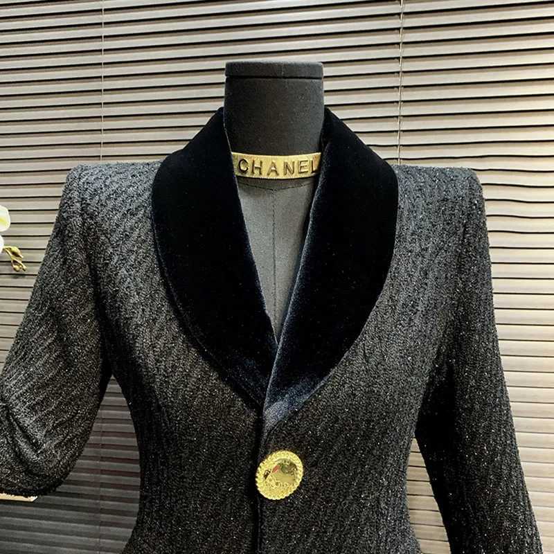 Women Woolen Coat Korean Style 2025 New Mid-LengTH Autumn And Winter BlaCK Temperament Slim Women Woolen Coat H497 Z250813