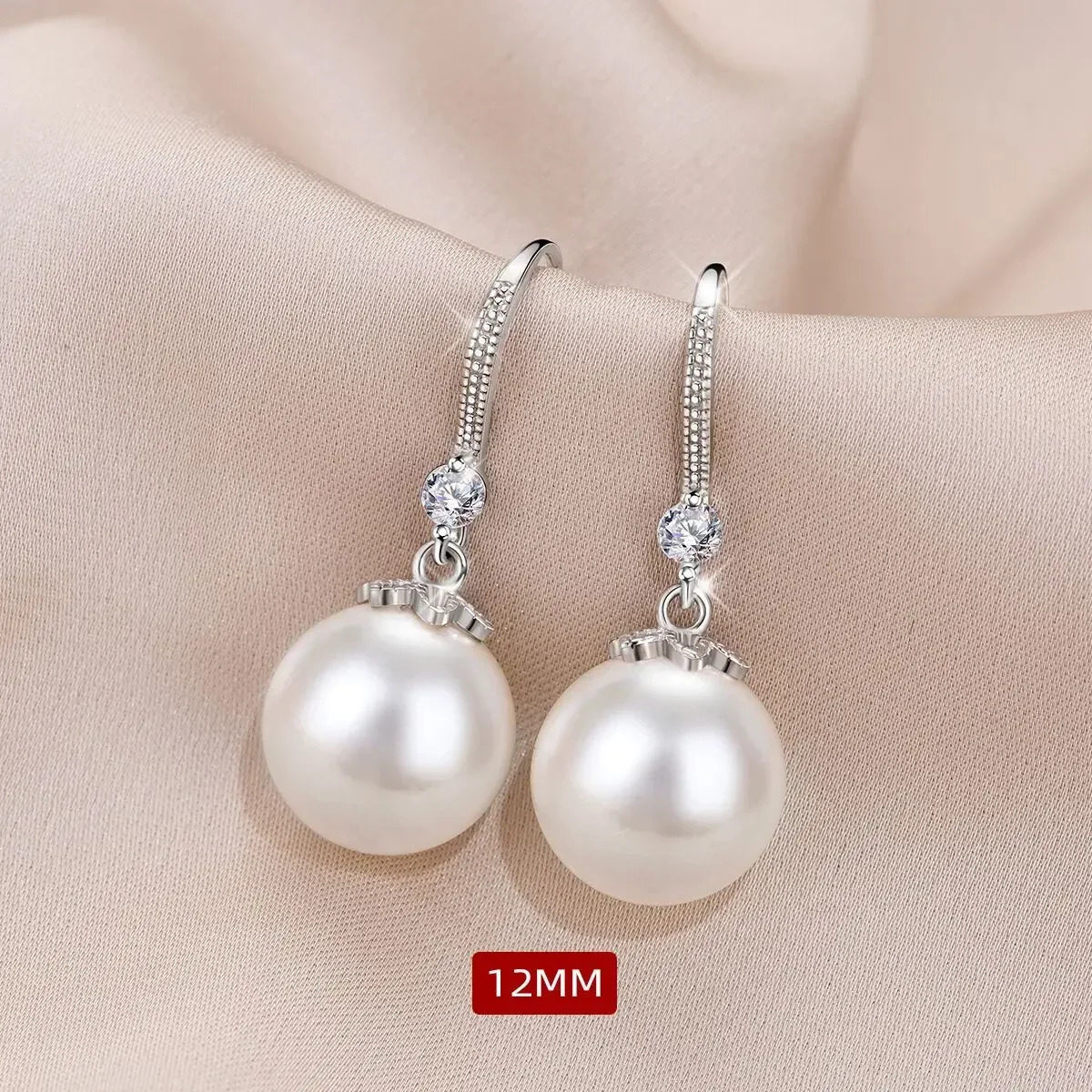 925 Sterling Silver Long Pearl CZ Dangle Earrings For Women Engagement Wedding Graceful Accessories Fashion Earring Gift 250812