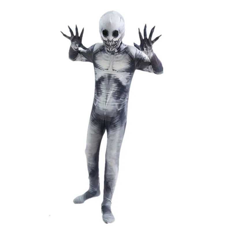 Halloween Ghost Skin Costume Grim Reaper Costume Scary Skeleton Tights Shadow Demon Bodysuit Costume for Kids Dress Up PartyS250812
