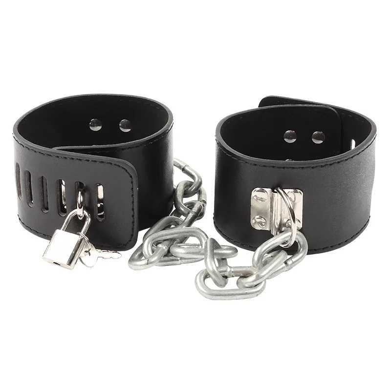 Hard Metal Chain Handcuffs Slave BDSM Wrist Ankle Bondage Cuff Restraints Locking Shackles Erotic Products Sex Toys For Couples XJ250813